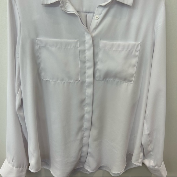 RICKIS, White Button Up Shirt, Long Sleeve, Size Large - Picture 4 of 8
